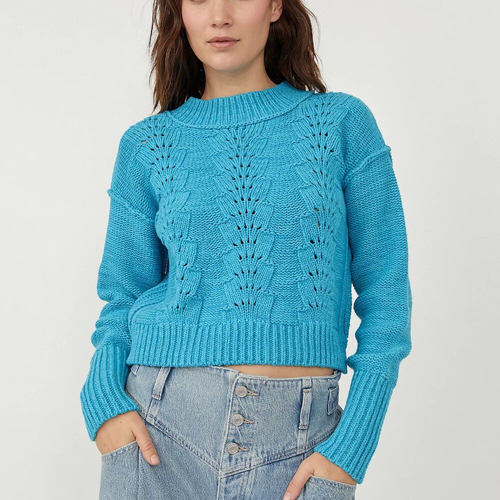 Free People Blue Knit Sweater